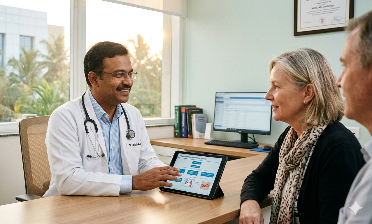 Medical team caring for a patient in a bright hospital room